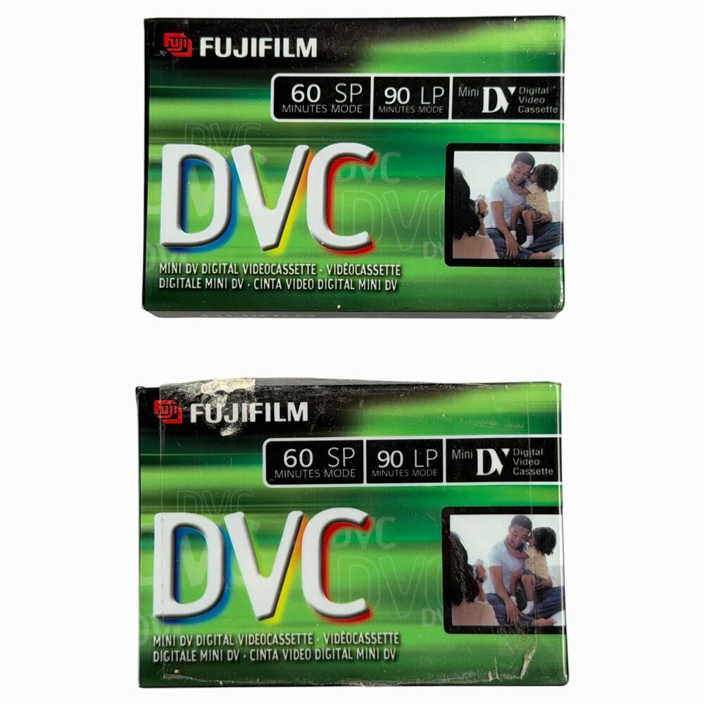 Fujifilm Mini DV DVC 60 Digital Video Cassette Tape DVM60 ME 2 Pack Sealed New